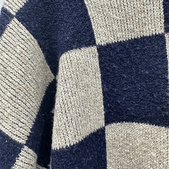 Madewell Women's Cardiff Checkerboard Crewneck Sweater Blue Beige Size S - Picture 5 of 8